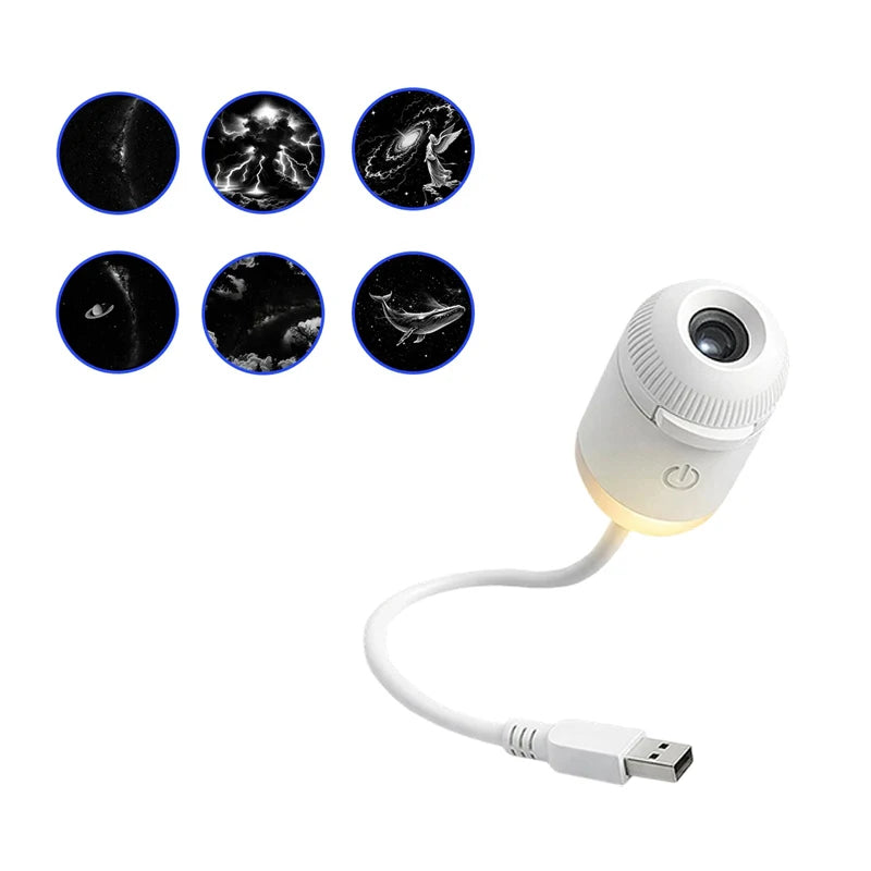 Mini Galaxy Star Projector Two In One Night Light Home Background Atmosphere Light Bedroom Car Decoration Children&