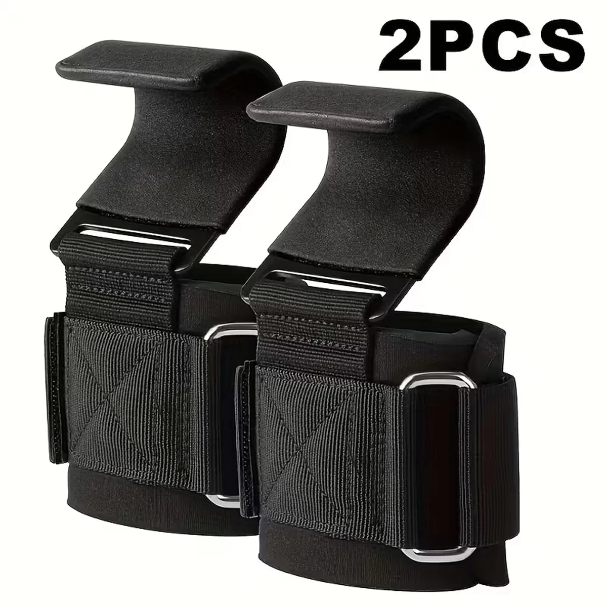 Weight Lifting Hooks with Padded Neoprene Wrist Straps - Adjustable for Weightlifting & Pull-Up Bars