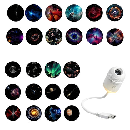 Mini Galaxy Star Projector Two In One Night Light Home Background Atmosphere Light Bedroom Car Decoration Children&