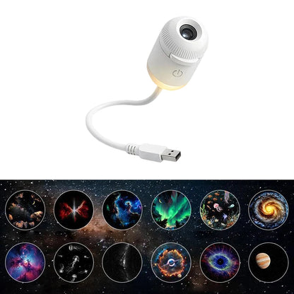 Mini Galaxy Star Projector Two In One Night Light Home Background Atmosphere Light Bedroom Car Decoration Children&