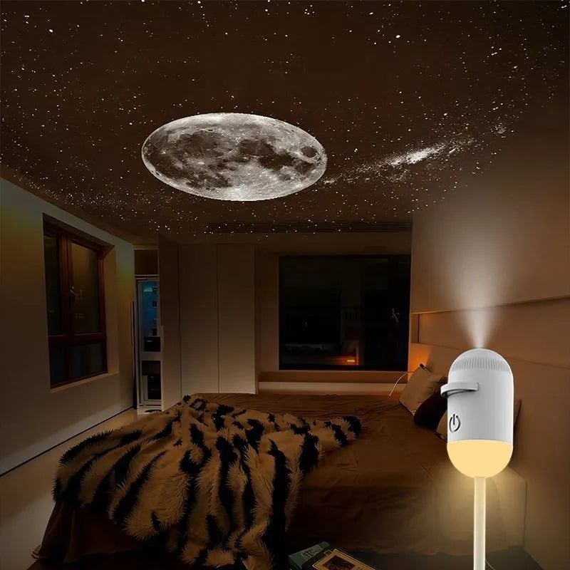 Mini Galaxy Star Projector Two In One Night Light Home Background Atmosphere Light Bedroom Car Decoration Children&