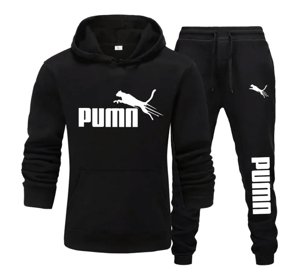 New autumn and winter pullover hoodie + pants 2-piece fashionable and trendy fitness jogging casual sportswear set