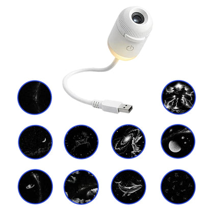Mini Galaxy Star Projector Two In One Night Light Home Background Atmosphere Light Bedroom Car Decoration Children&