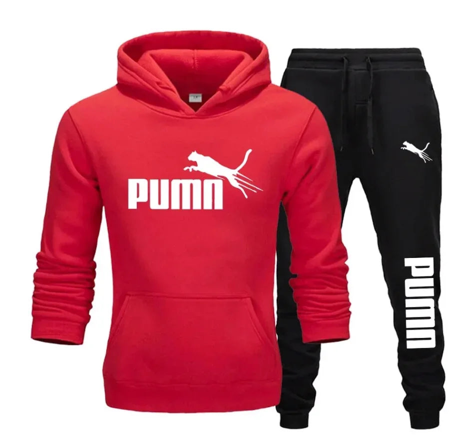 New autumn and winter pullover hoodie + pants 2-piece fashionable and trendy fitness jogging casual sportswear set