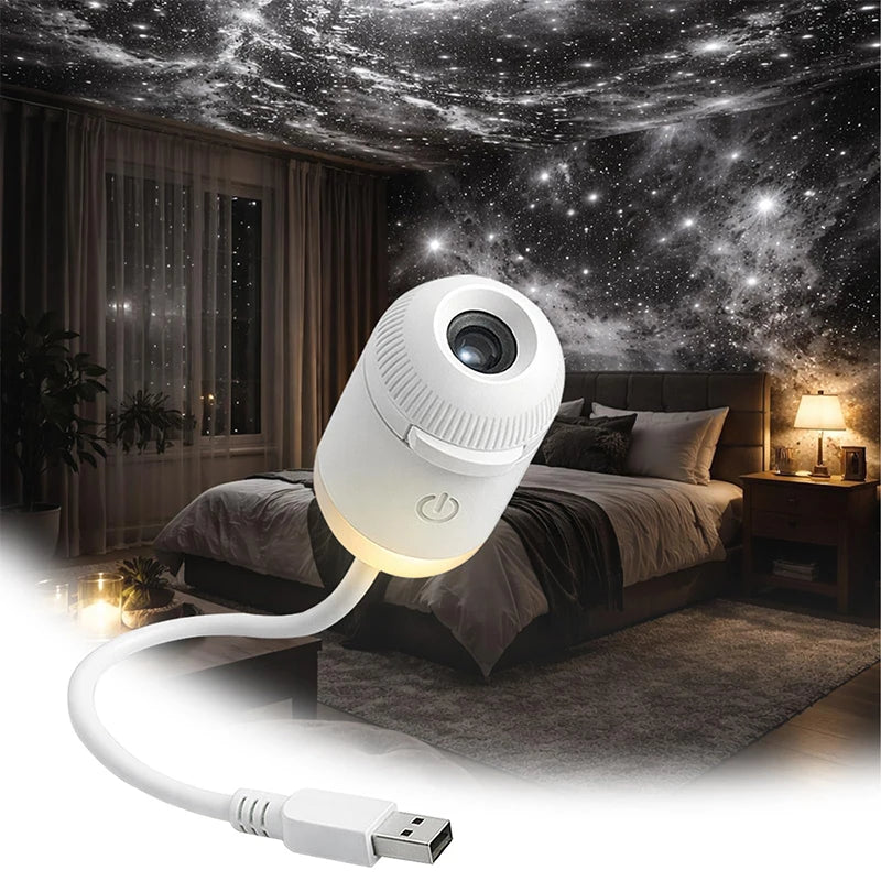 Mini Galaxy Star Projector Two In One Night Light Home Background Atmosphere Light Bedroom Car Decoration Children&