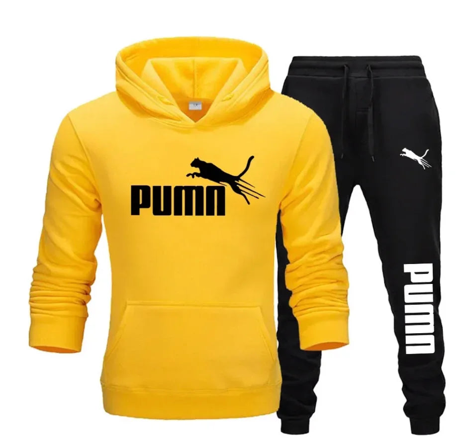 New autumn and winter pullover hoodie + pants 2-piece fashionable and trendy fitness jogging casual sportswear set