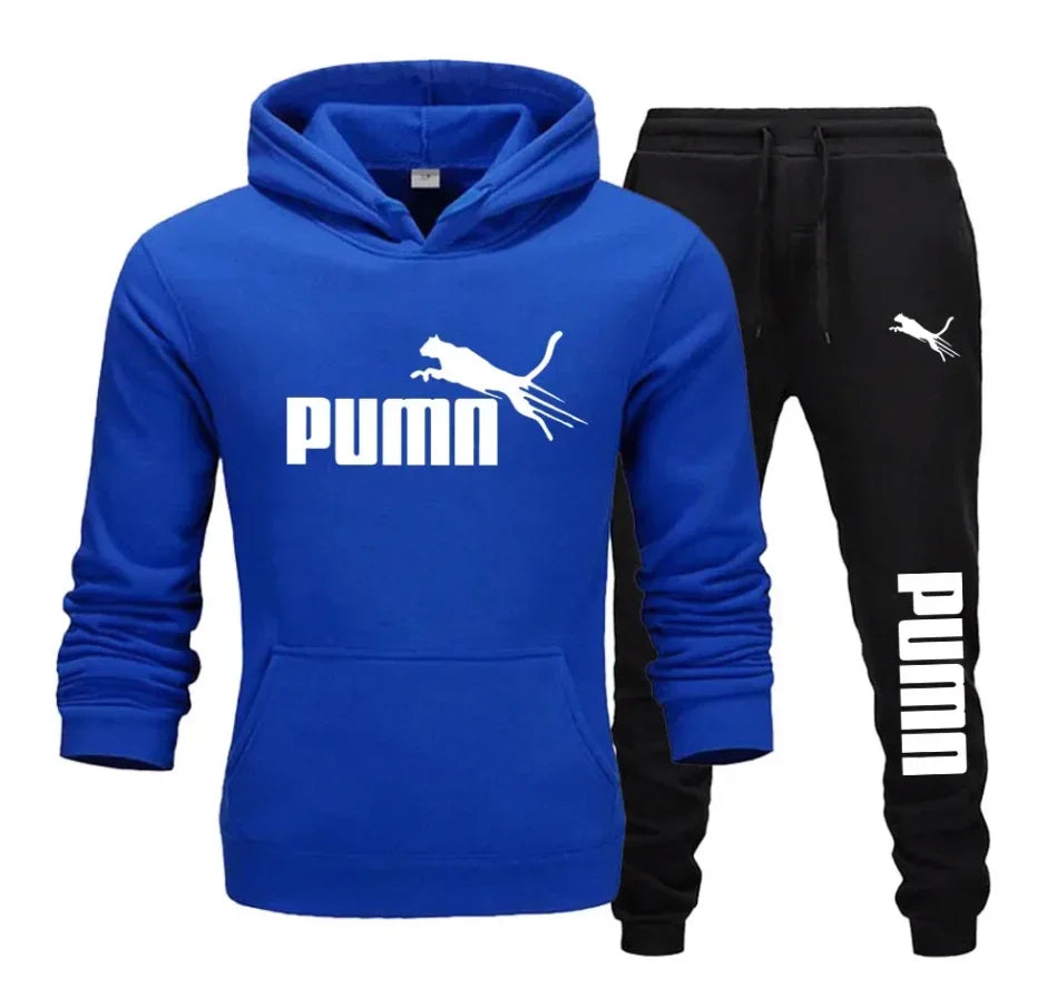 New autumn and winter pullover hoodie + pants 2-piece fashionable and trendy fitness jogging casual sportswear set