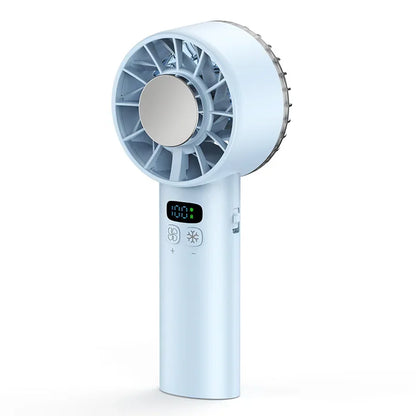 5200mah Ice Compress Fan High-speed Cooling Handheld USB Rechargeable Portable LED Digital Display For Travel Outdoor